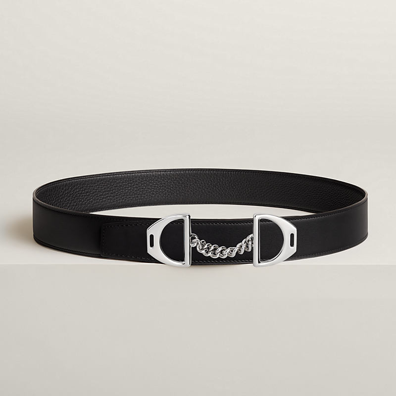 Equipage belt buckle & Reversible leather strap 38 mm