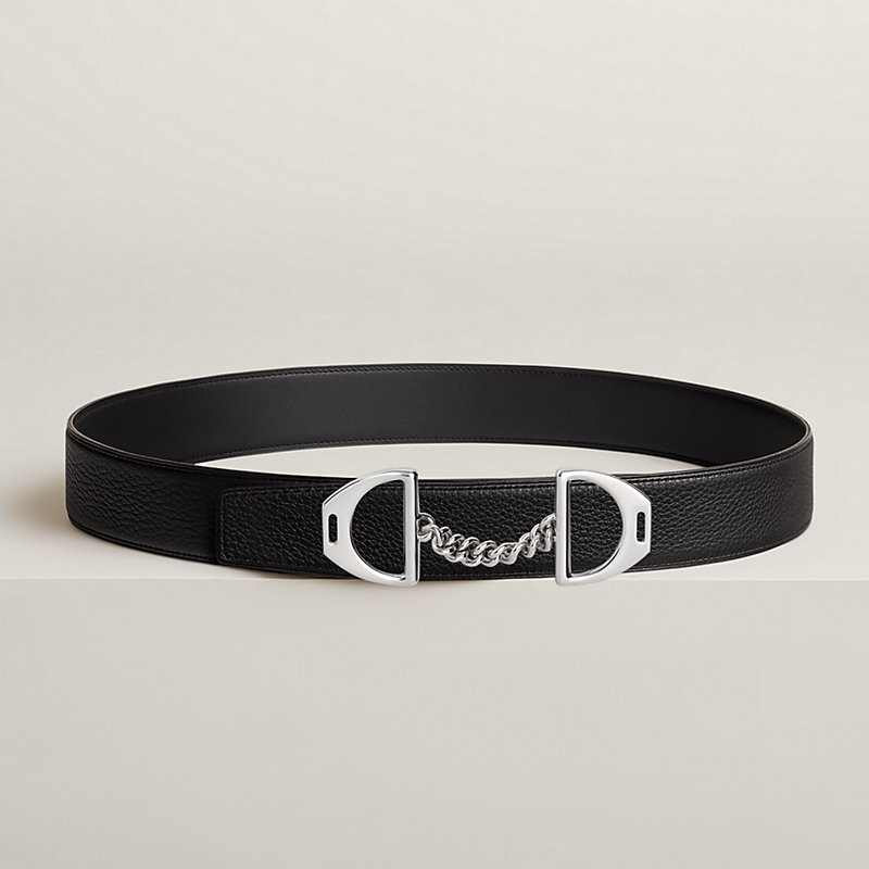 Equipage belt buckle & Reversible leather strap 38 mm