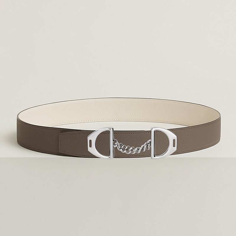 Equipage belt buckle & Reversible leather strap 38 mm