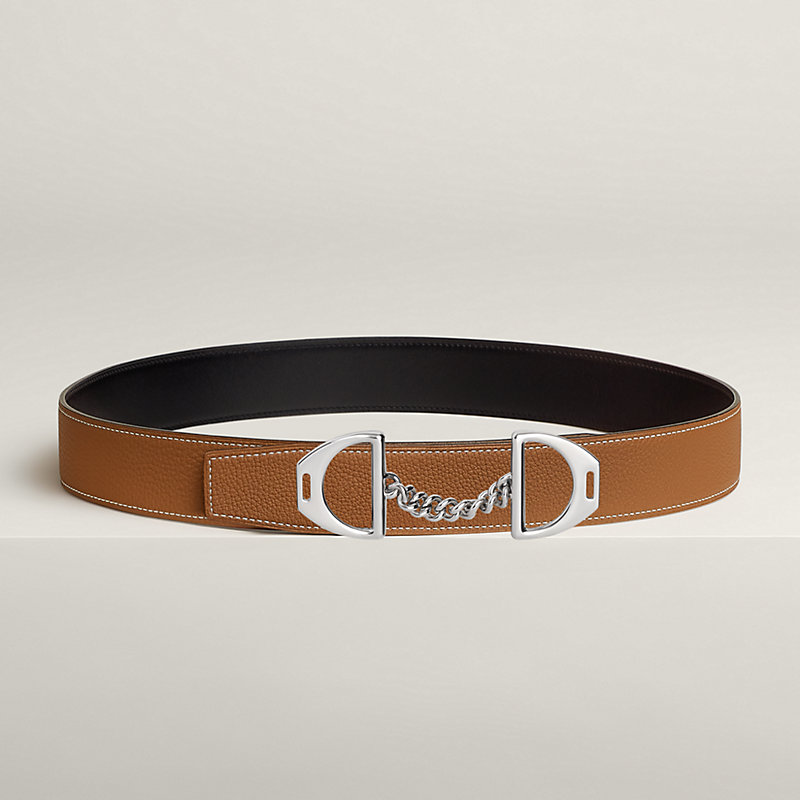 Equipage belt buckle & Reversible leather strap 38 mm