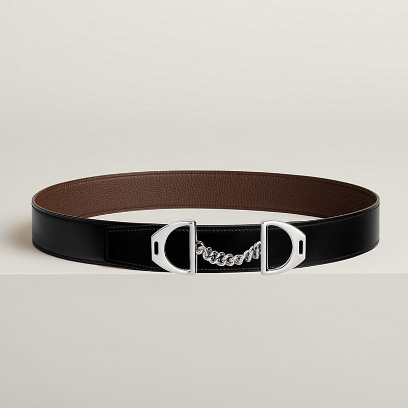 Equipage belt buckle & Reversible leather strap 38 mm