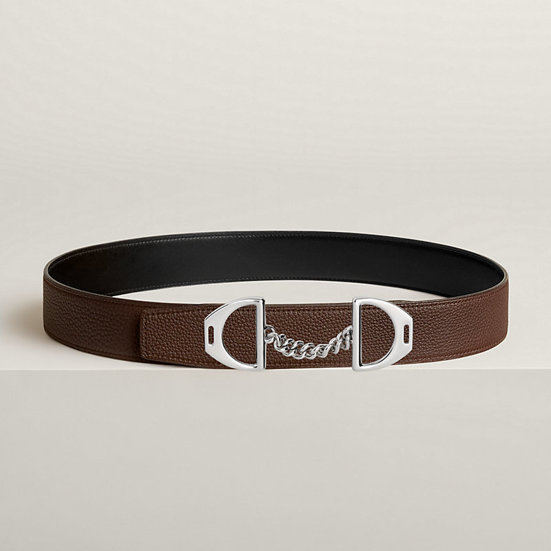 Equipage belt buckle & Reversible leather strap 38 mm