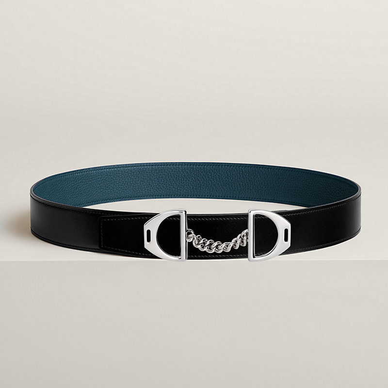 Equipage belt buckle & Reversible leather strap 38 mm