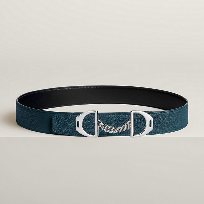 Equipage belt buckle & Reversible leather strap 38 mm