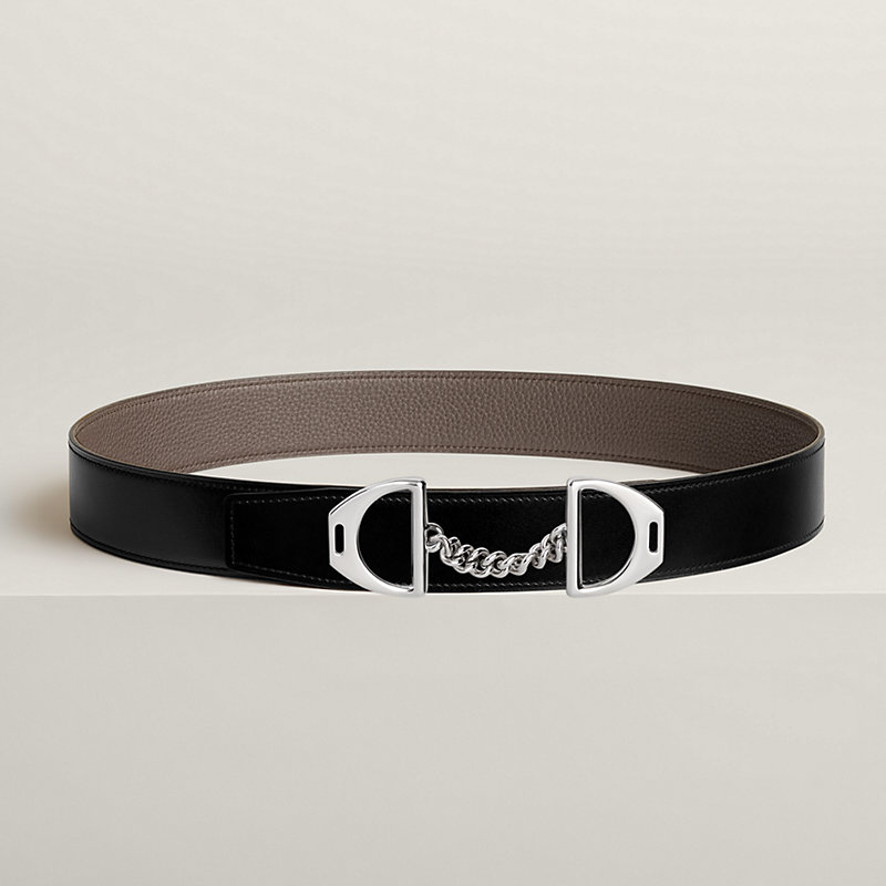 Equipage belt buckle & Reversible leather strap 38 mm