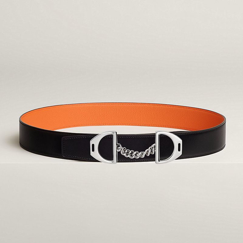 Equipage belt buckle & Reversible leather strap 38 mm