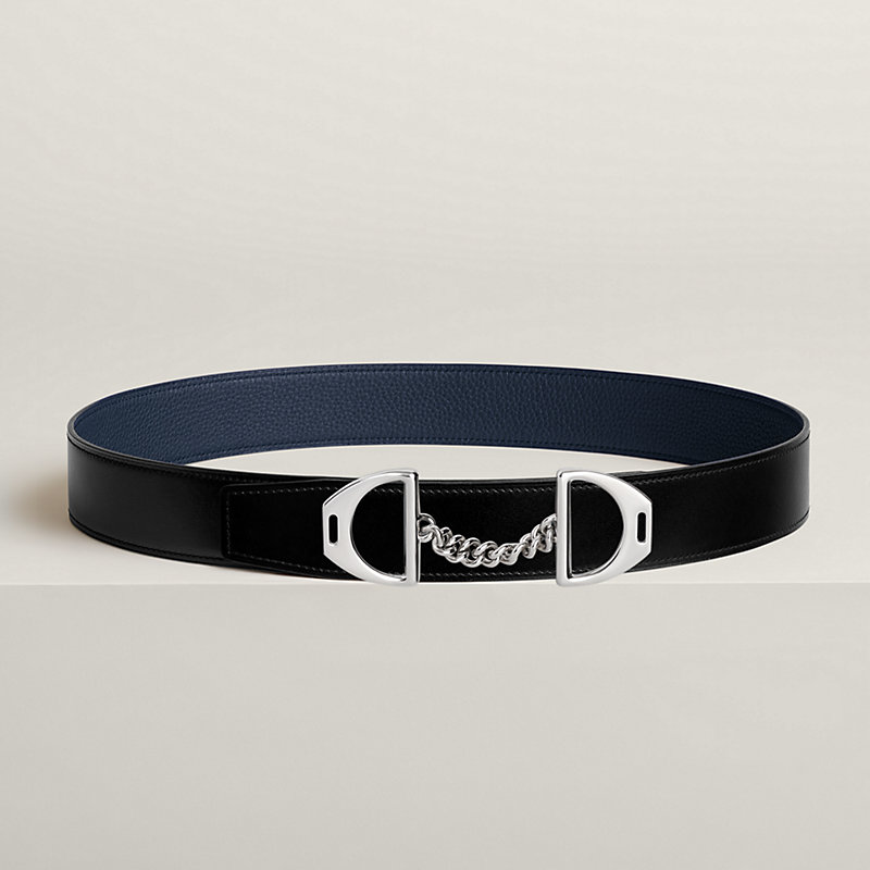 Equipage belt buckle & Reversible leather strap 38 mm