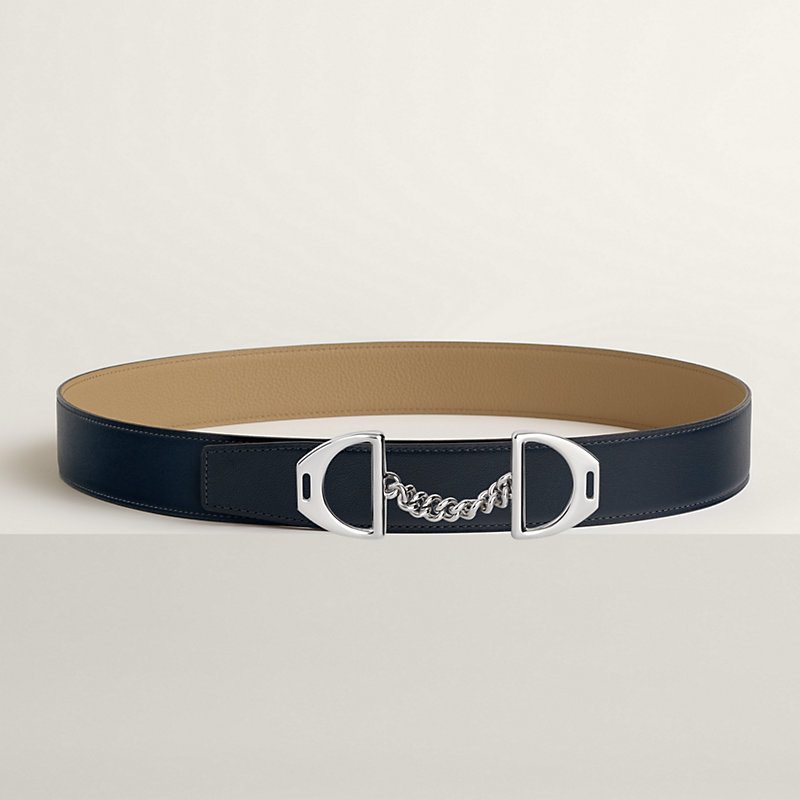 Equipage belt buckle & Reversible leather strap 38 mm