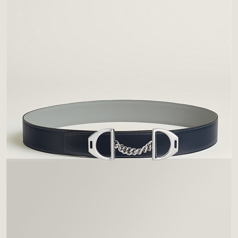 Equipage belt buckle & Reversible leather strap 38 mm