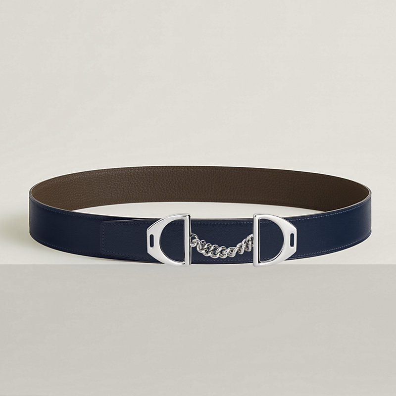 Equipage belt buckle & Reversible leather strap 38 mm