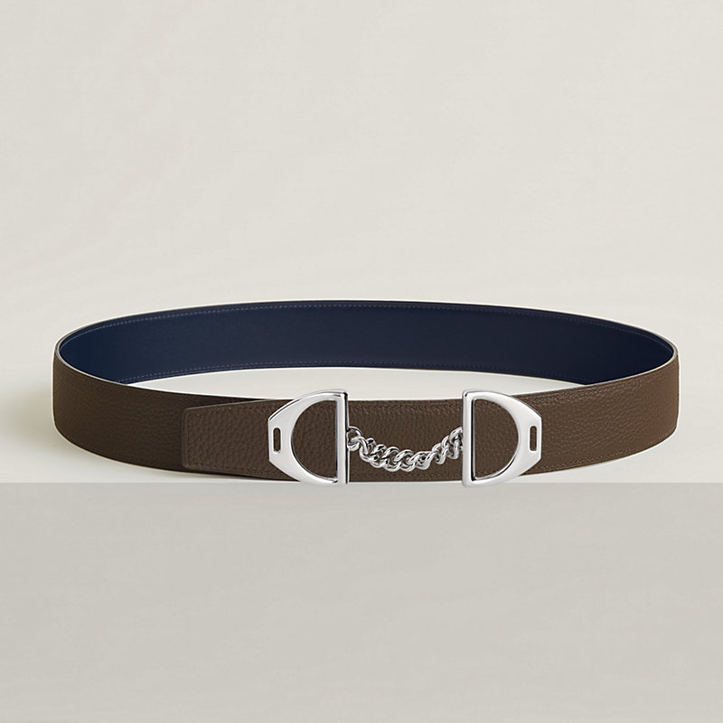 Equipage belt buckle & Reversible leather strap 38 mm