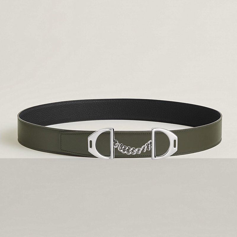 Equipage belt buckle & Reversible leather strap 38 mm