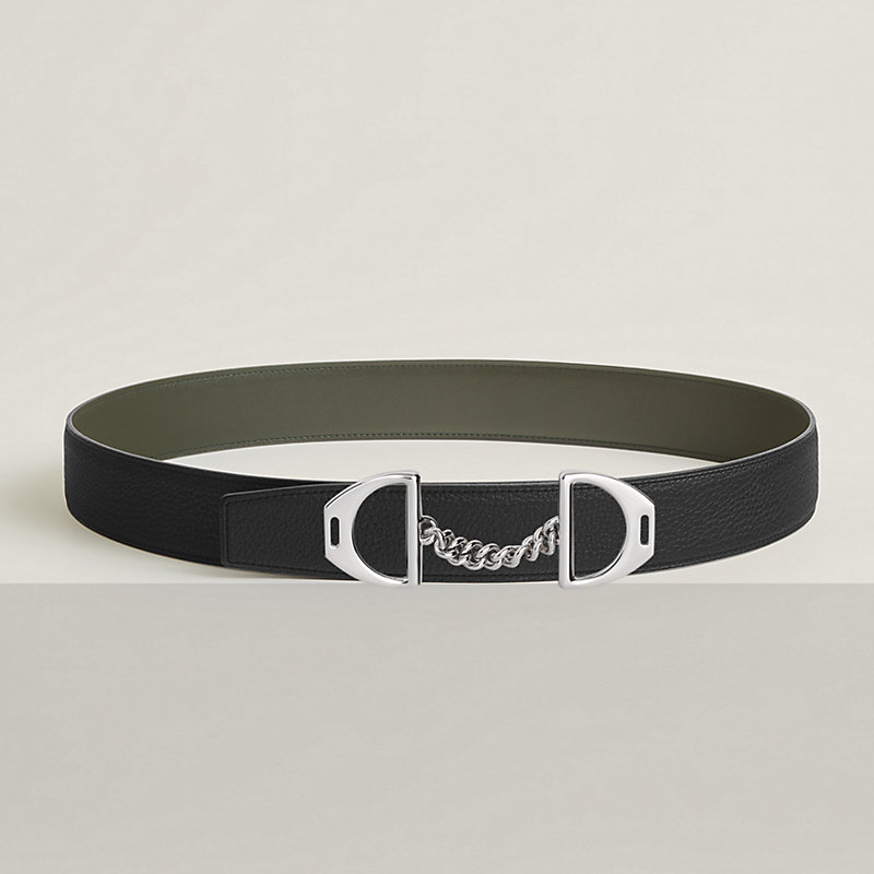 Equipage belt buckle & Reversible leather strap 38 mm