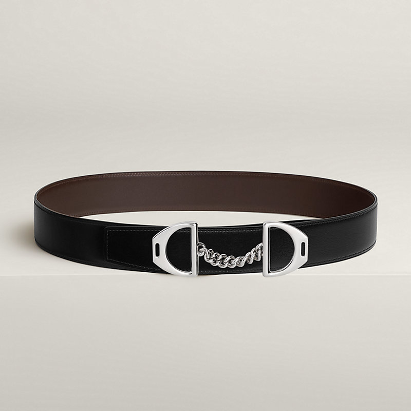 Equipage belt buckle & Reversible leather strap 38 mm