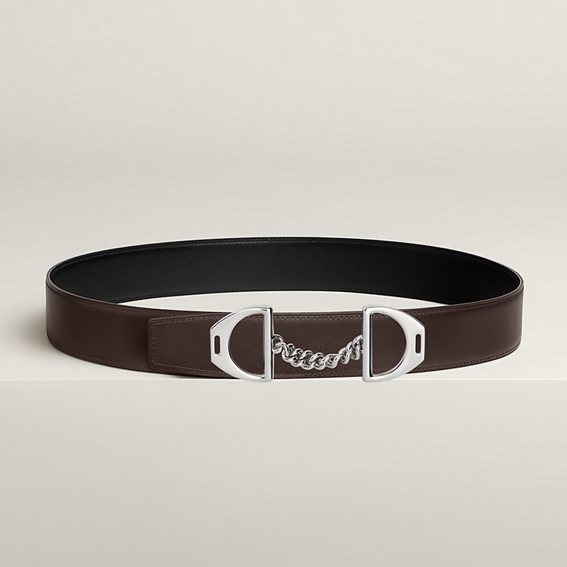 Equipage belt buckle & Reversible leather strap 38 mm