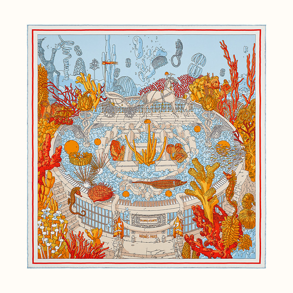 Ex Libris Atlantis Scarf 70 Hermes China