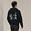 "Ex-Libris" hooded sweater with silk detail, view 3 of 5