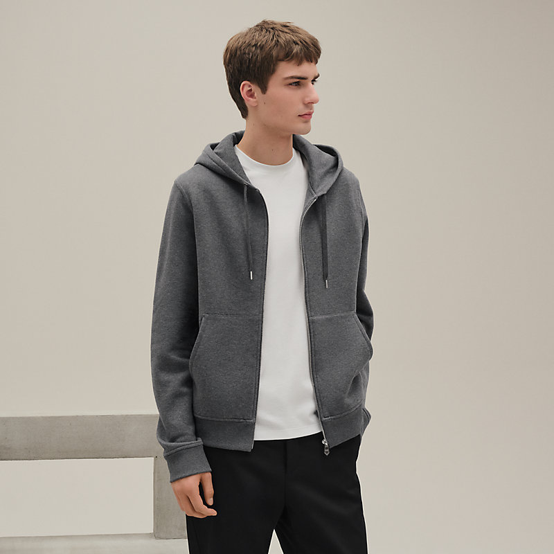 "Ex-Libris" hooded sweater with silk detail
