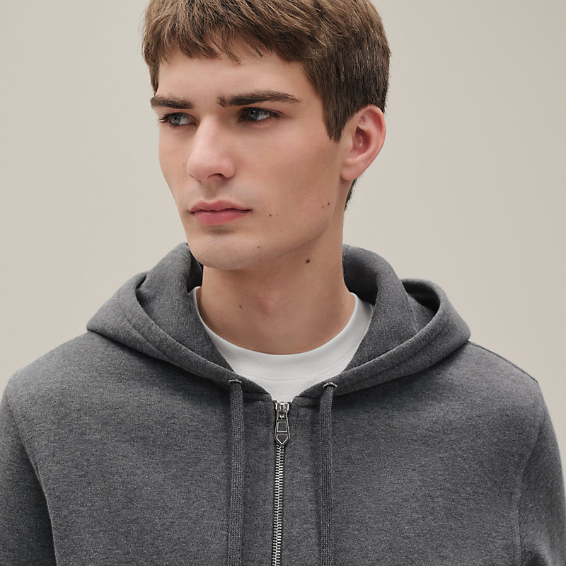 "Ex-Libris" hooded sweater with silk detail