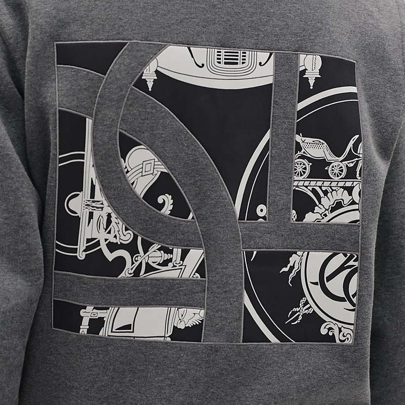 "Ex-Libris" hooded sweater with silk detail