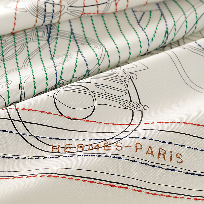 Ex-Libris Les Sangles embroidered scarf 90