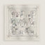 Ex-Libris Les Sangles Exceptional embroidered scarf 90, View: Flat, flat, view 2 of 3