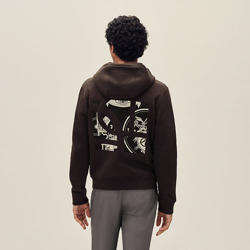 "Ex-Libris" zipped hooded sweater