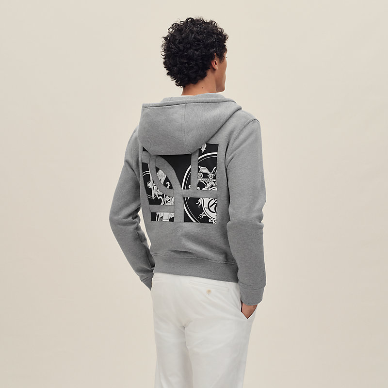 "Ex-Libris" zipped hooded sweater