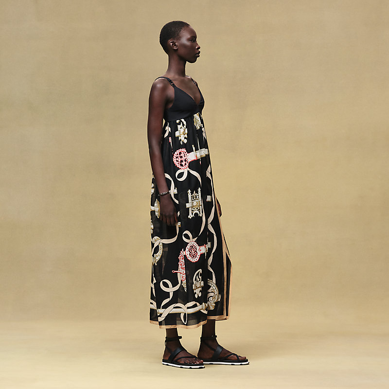 "Ferronnerie Remix" mixed materials beach dress