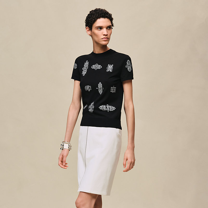 "Ferronnerie" short-sleeve sweater