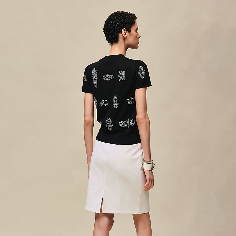 "Ferronnerie" short-sleeve sweater