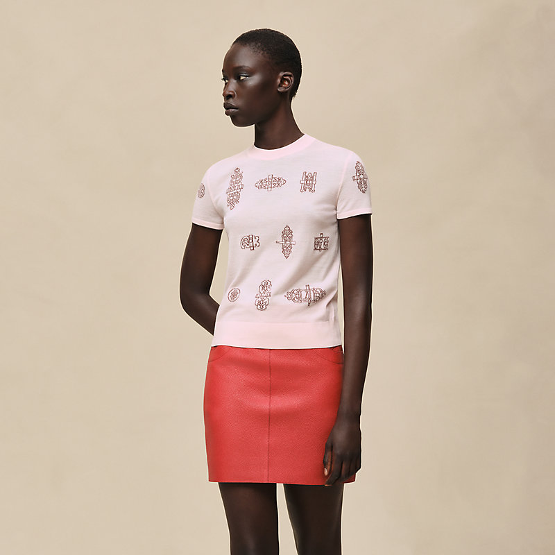 "Ferronnerie" short-sleeve sweater