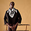 View: Worn, Flamingo Party Tattoo double face scarf 90
