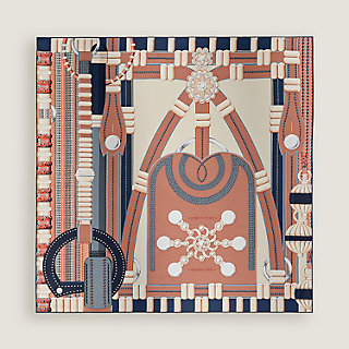 Flora y Plata scarf 90 - Brown | Hermès Mainland China