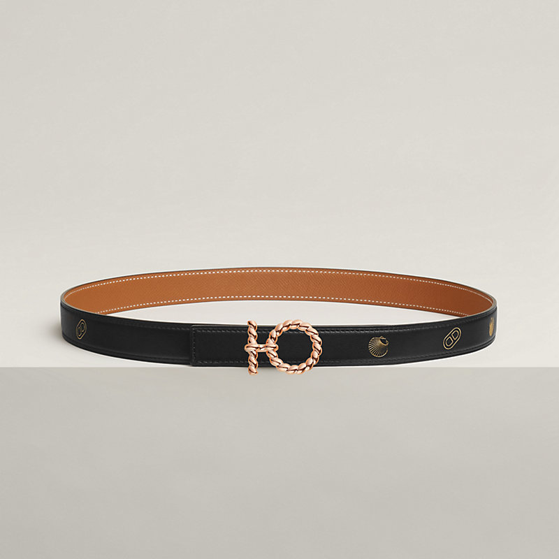 Flot Godronne皮带扣 & Hermès sur Mer双面皮腰带24毫米