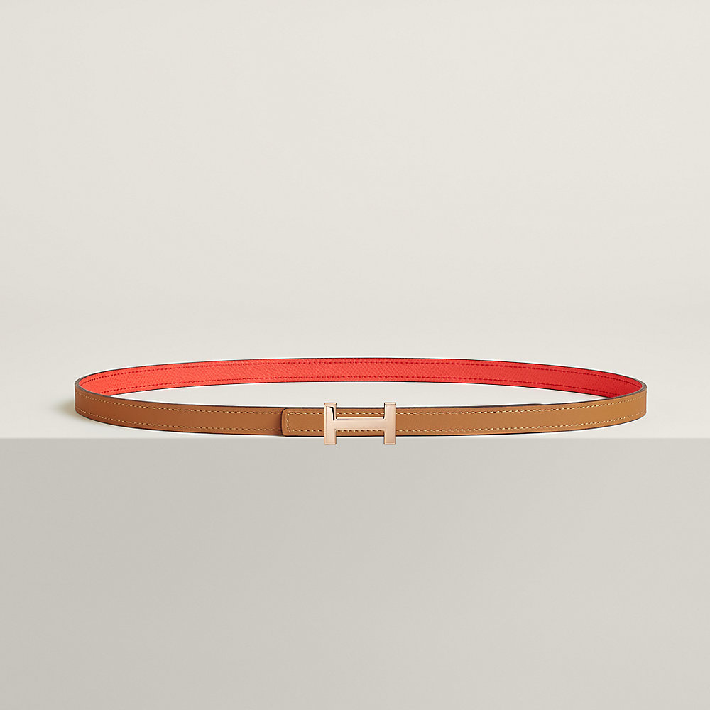 HM FOCUS BUCKLE & REVERSIBLE TAWNY BROWN AND BLACK LEATHER STRAP 13MM SILVER HARDWARE