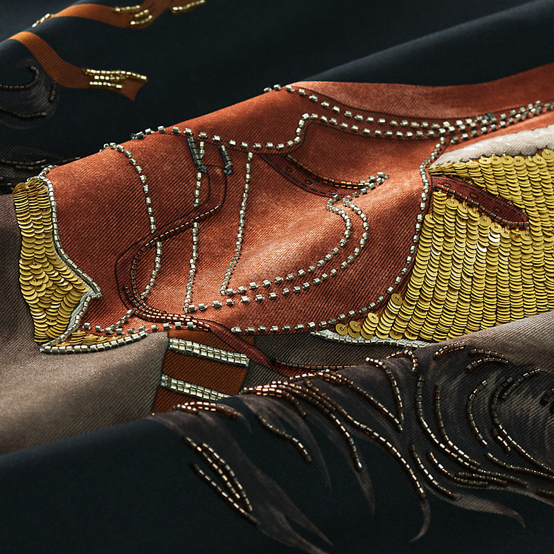 Grand Galop Exceptional embroidered scarf 90