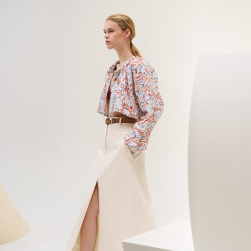 HERMES 「Guepards et Palmettes」プリントのビーチブラウス Guepards et Palmettes