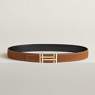 H au Carre belt buckle & Reversible leather strap 32 mm H au Carre belt buckle & Reversible leather strap 32 mm