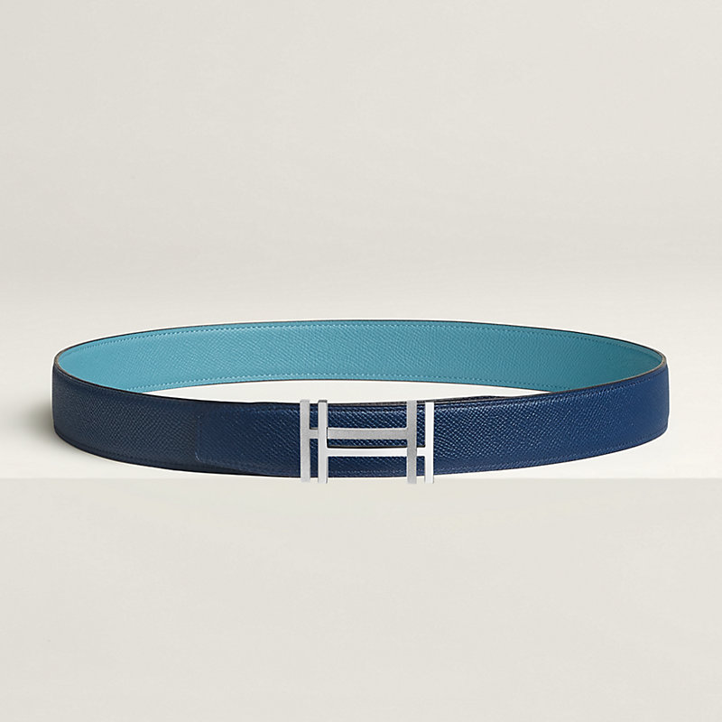 H au Carre belt buckle & Reversible leather strap 32 mm