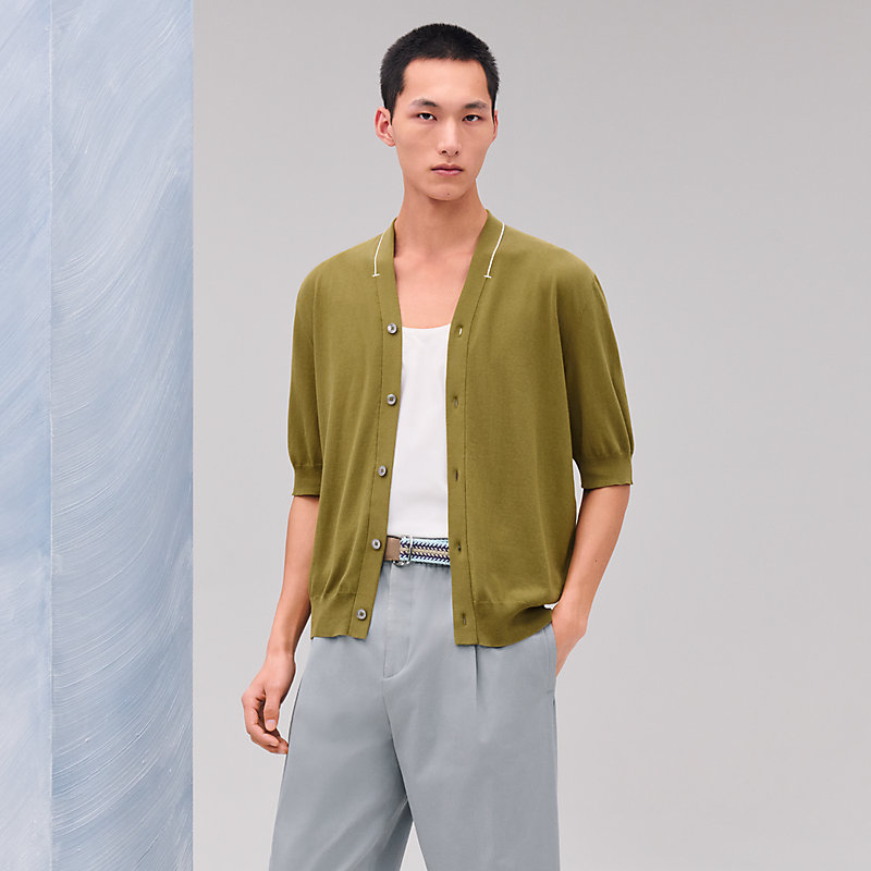 "H bartack" buttoned cardigan
