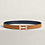 H belt buckle & Contrast reversible leather strap 32&nbsp;mm, View: , view 1 of 3