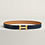 H belt buckle & Contrast reversible leather strap 32&nbsp;mm, View: , view 2 of 3