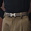 H belt buckle & Reversible leather strap 32&nbsp;mm, View: Worn, worn, view 3 of 4