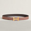 H belt buckle & Reversible leather strap 32 mm, view 1 of 4