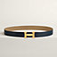 View: , H belt buckle & Reversible leather strap 32 mm