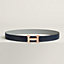 View: , H belt buckle & Reversible leather strap 32 mm