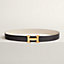 View: , H belt buckle & Reversible leather strap 32 mm