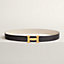 View: , H belt buckle & Reversible leather strap 32 mm