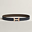 View: , H belt buckle & Reversible leather strap 32 mm